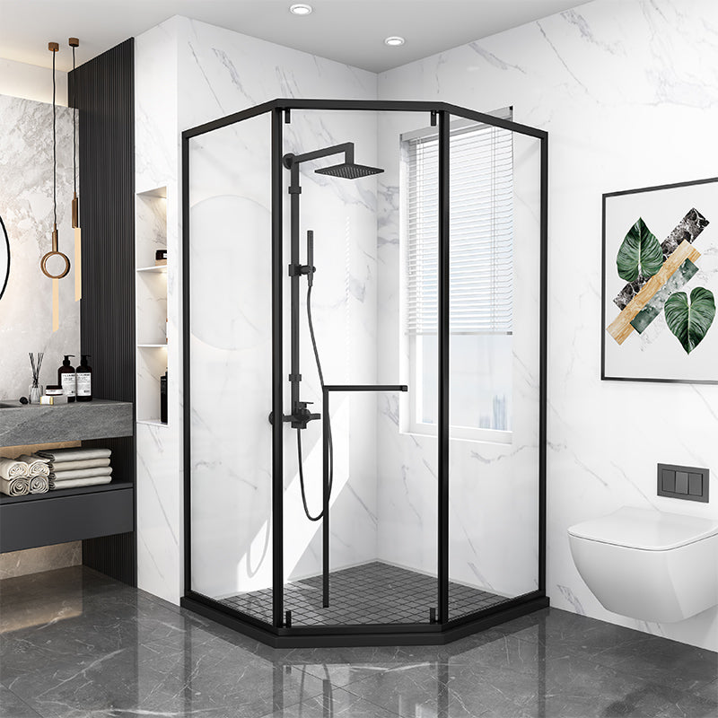 Single Sliding Door Shower Door Diamond Shape Glass Shower Screen