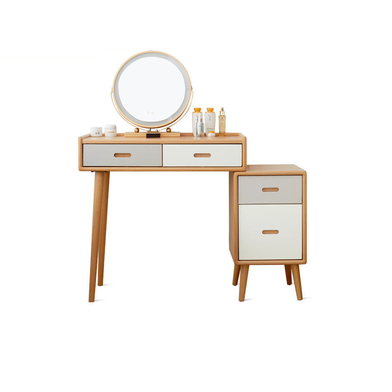 Solid Wood Vanity Table Drawers Simple Scandinavian Makeup Vanity Table