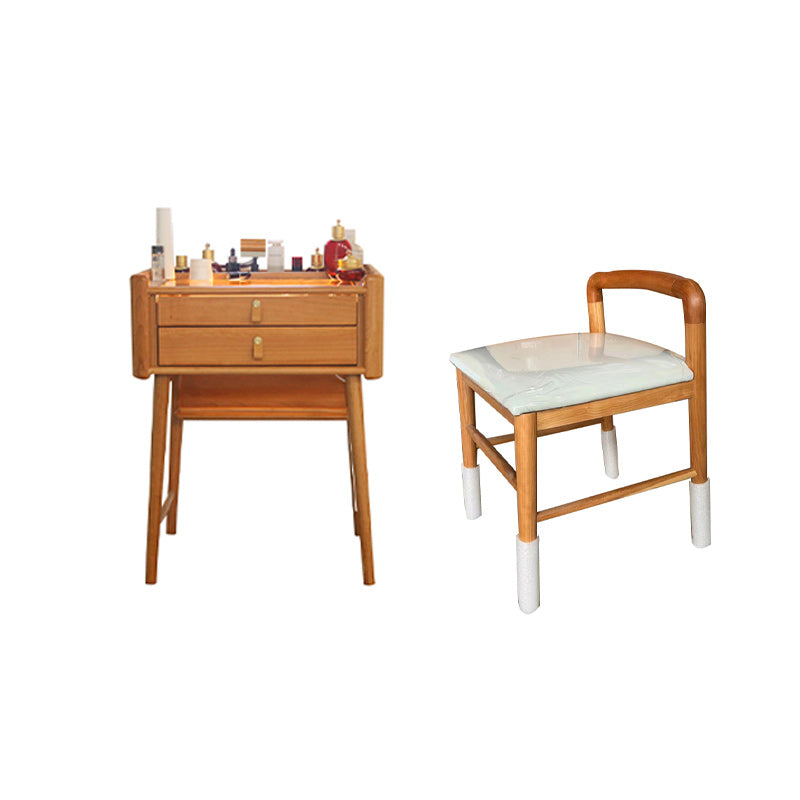 29.53" Height Wood Vanity Makeup Table Vanity Mirrorl with Drawers for Bedroom