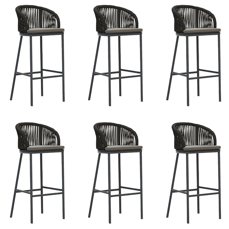 Tropical Outdoor Bistro Chairs Rattan With Arm Aluminum Patio Dining Chair