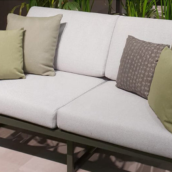 Industrial Metal Frame Patio Sofa Water Resistant Outdoor Sofa with Cushion