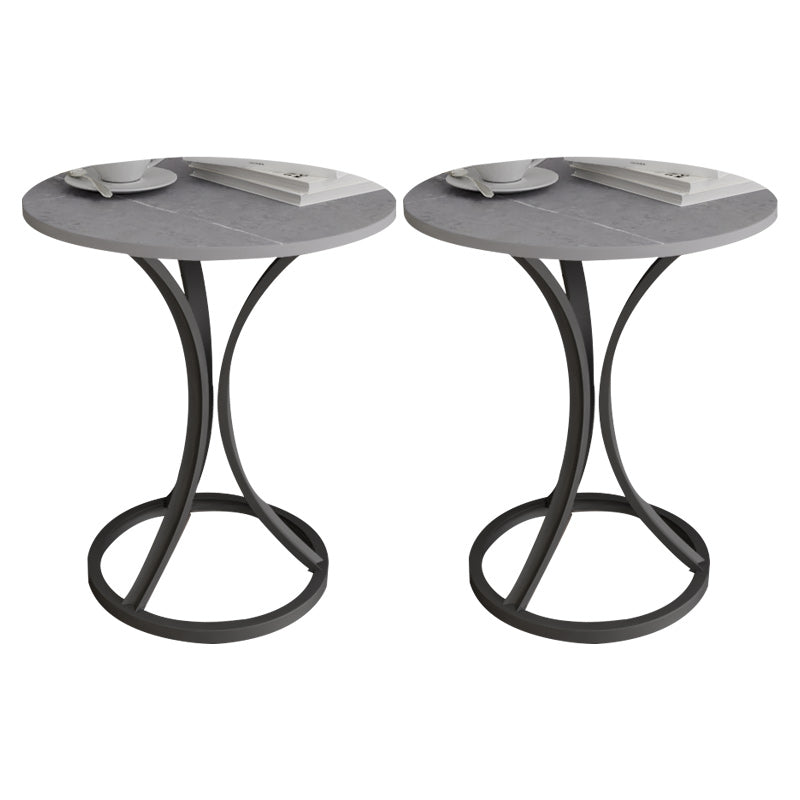 Glam Metal Side End Table Pedestal Round Sofa Side Accent Table