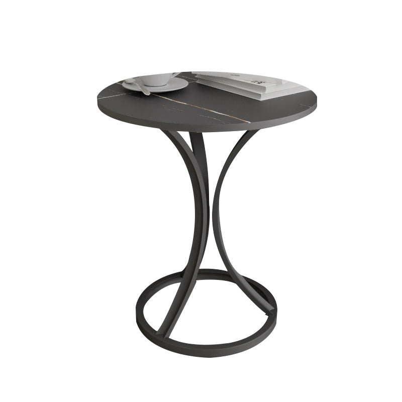 Glam Metal Side End Table Pedestal Round Sofa Side Accent Table