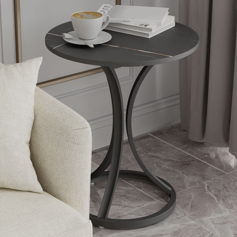 Glam Metal Side End Table Pedestal Round Sofa Side Accent Table