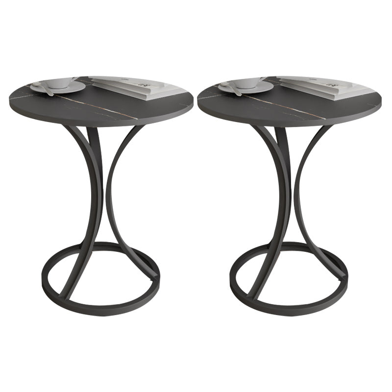 Glam Metal Side End Table Pedestal Round Sofa Side Accent Table