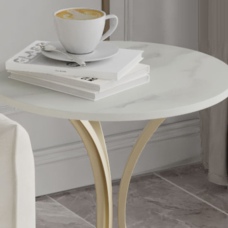 Glam Metal Side End Table Pedestal Round Sofa Side Accent Table