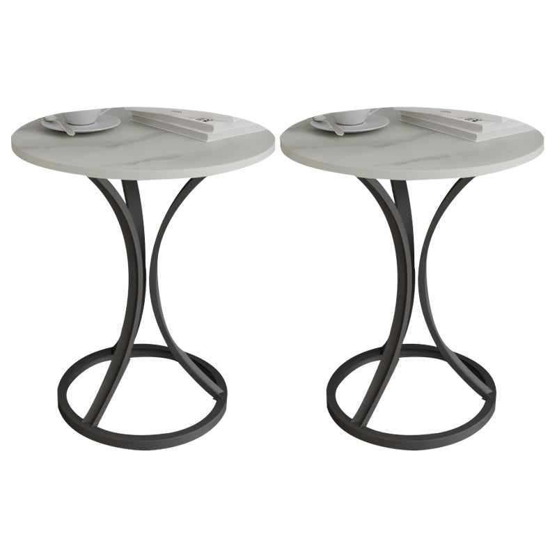 Glam Metal Side End Table Pedestal Round Sofa Side Accent Table