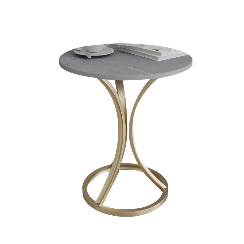 Glam Metal Side End Table Pedestal Round Sofa Side Accent Table