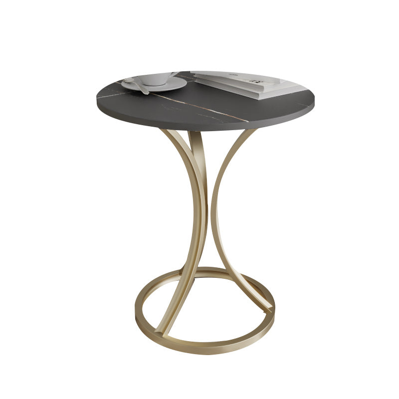 Glam Metal Side End Table Pedestal Round Sofa Side Accent Table
