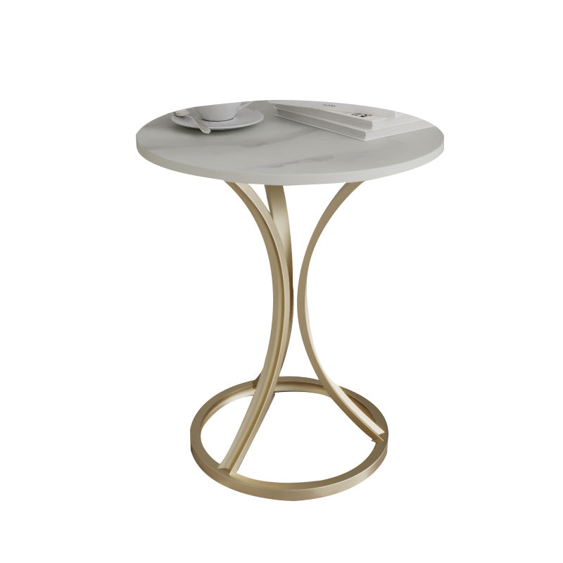 Glam Metal Side End Table Pedestal Round Sofa Side Accent Table