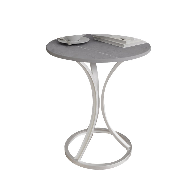 Glam Metal Side End Table Pedestal Round Sofa Side Accent Table