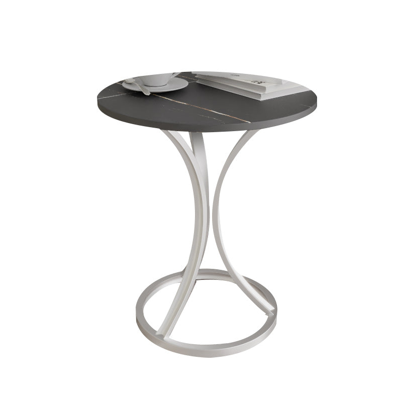 Glam Metal Side End Table Pedestal Round Sofa Side Accent Table