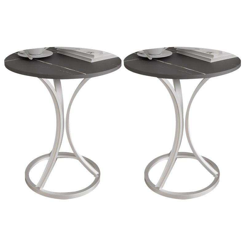 Glam Metal Side End Table Pedestal Round Sofa Side Accent Table