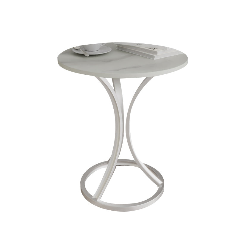 Glam Metal Side End Table Pedestal Round Sofa Side Accent Table