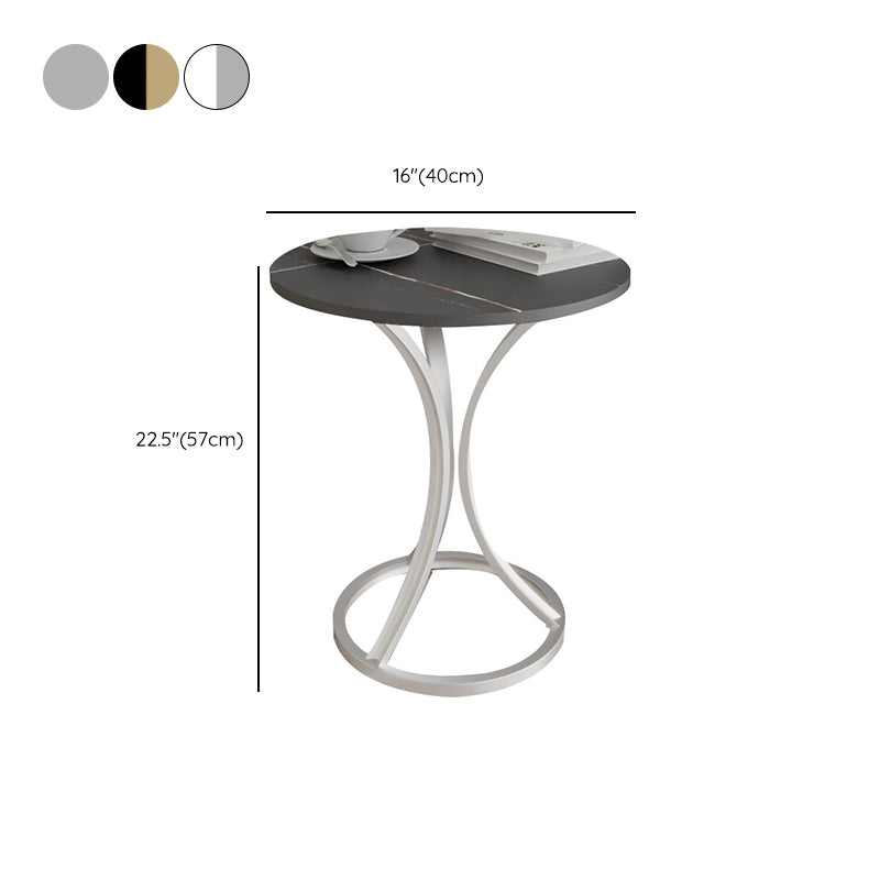 Glam Metal Side End Table Pedestal Round Sofa Side Accent Table