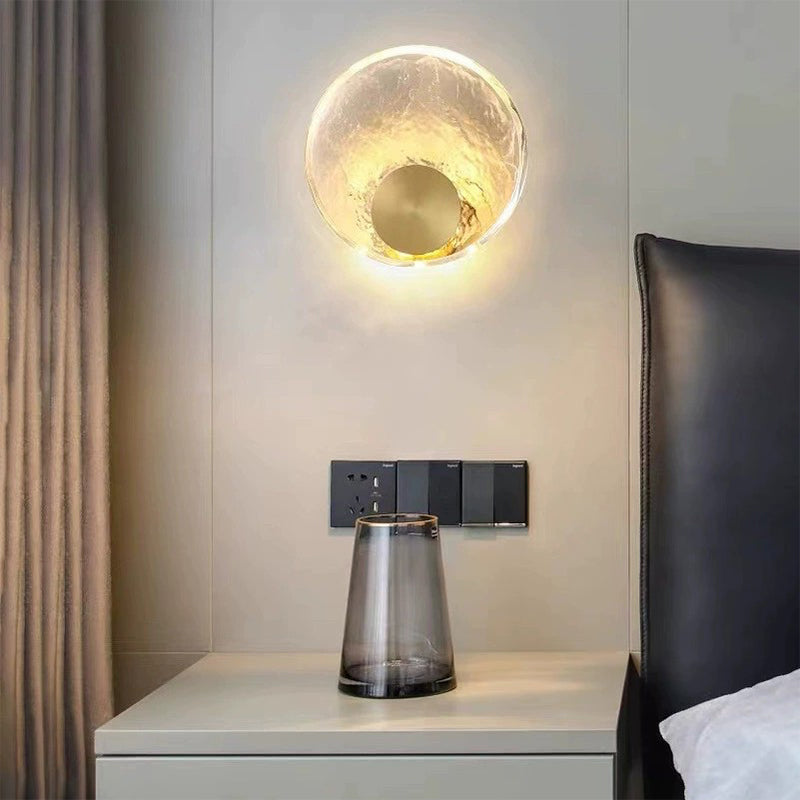 Modernism Crystal Shade Wall Lighting 1-Light Wall Mount Light for Foyer