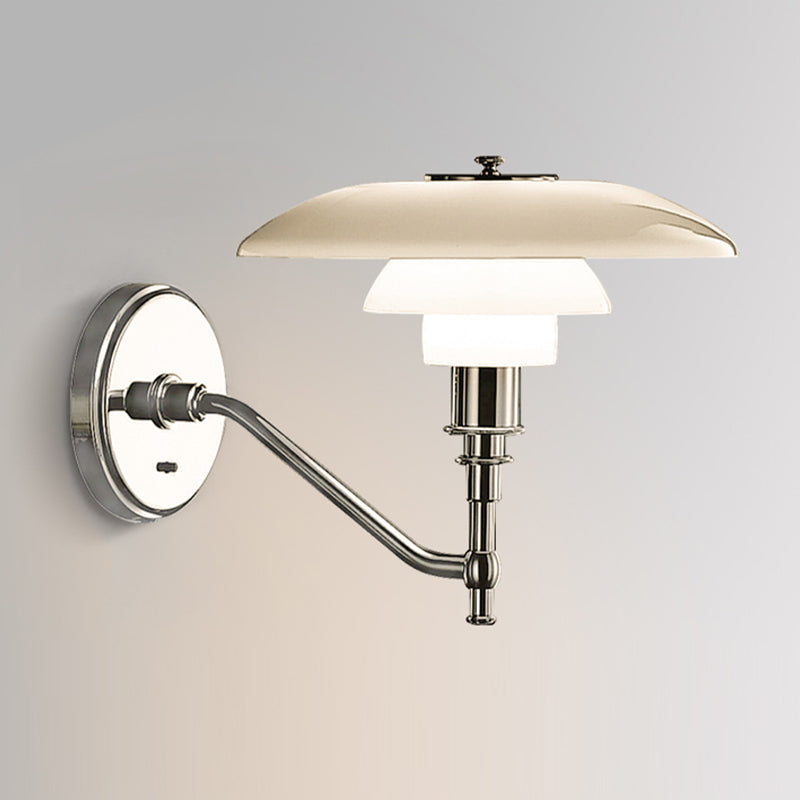 Industrial Glass Wall Lighting Ideas White Shade Wall Lamp for Living Room