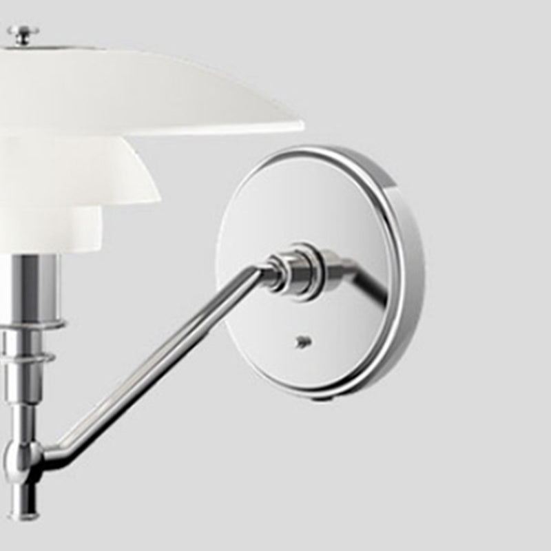 Industrial Glass Wall Lighting Ideas White Shade Wall Lamp for Living Room