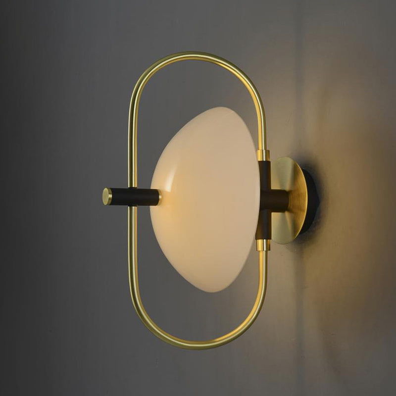 Post Modern Wall Sconce Metal & Glass 1 - Light Wall Light in Gold & Black