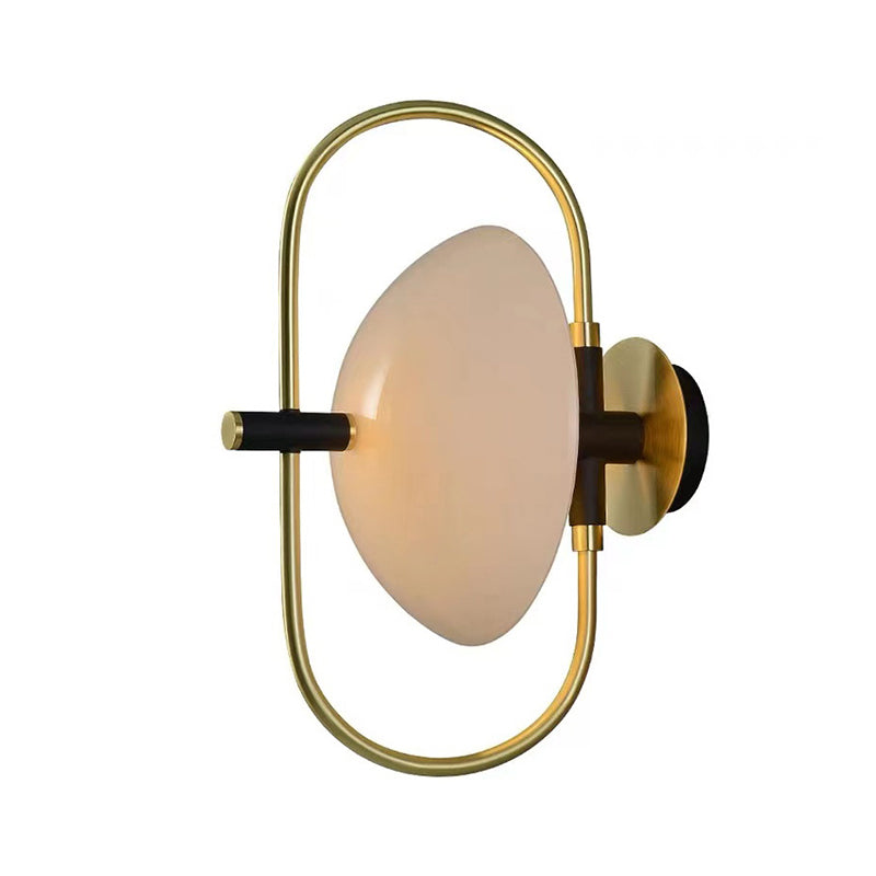 Post Modern Wall Sconce Metal & Glass 1 - Light Wall Light in Gold & Black