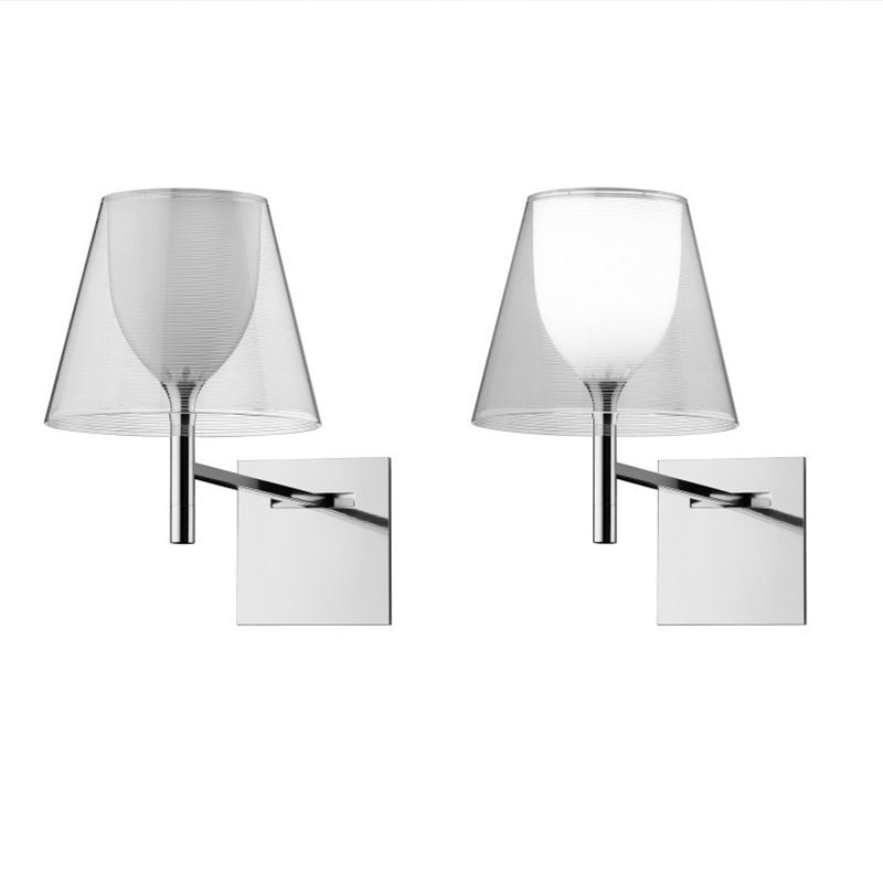 Acrylic Shade Wall Armed Sconce Minimalist 1 - Light Wall Light Fixture in Chrome Finish