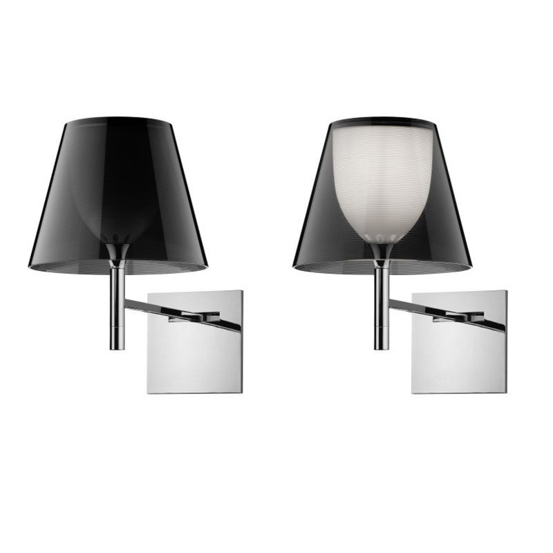 Acrylic Shade Wall Armed Sconce Minimalist 1 - Light Wall Light Fixture in Chrome Finish