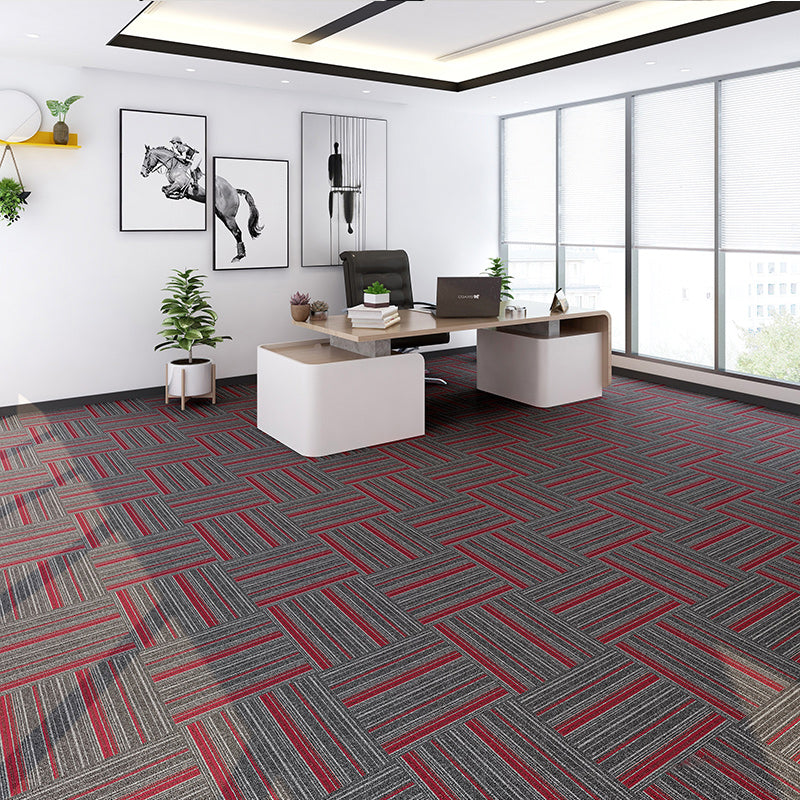 Square Carpet Tiles Multi Level Loop Glue Down Non-Skid Carpet Tile for Foyer