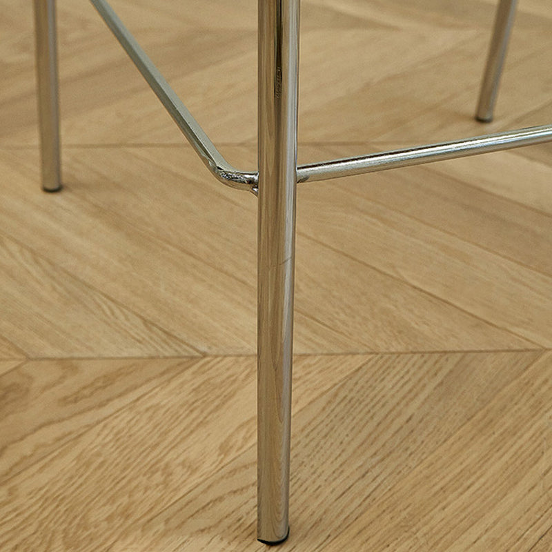 Modern Style Counter Stool Wood Low Back Barstool with Footrest