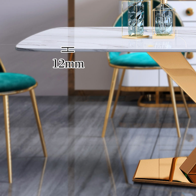 Glam Style Stone Furniture 1/5/7/9/ Pcs Rectangle Dinette Table with Upholstered Chair