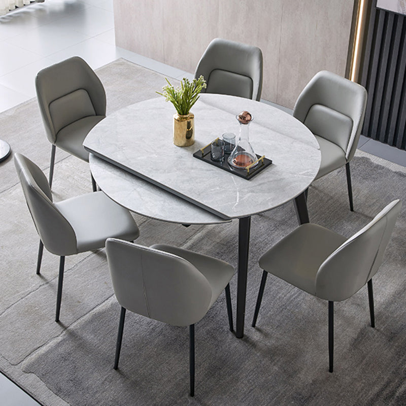 Matte Finish Stone Top Dining Table Set 1/2/5/7 Pcs Modern Dinette Set