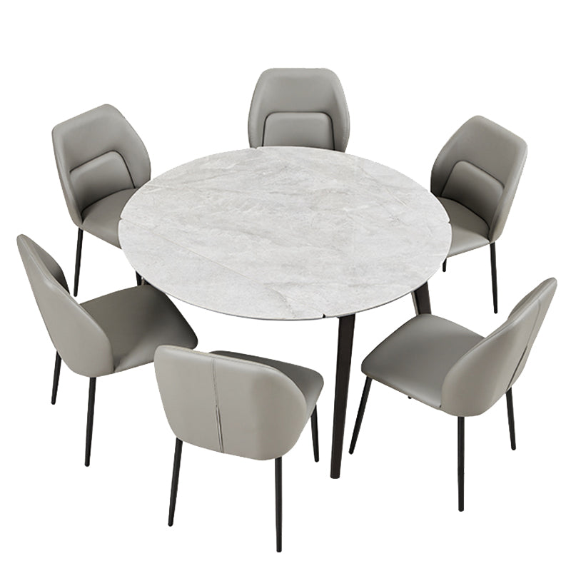 Matte Finish Stone Top Dining Table Set 1/2/5/7 Pcs Modern Dinette Set