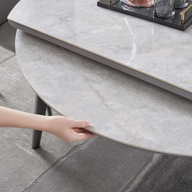 Matte Finish Stone Top Dining Table Set 1/2/5/7 Pcs Modern Dinette Set