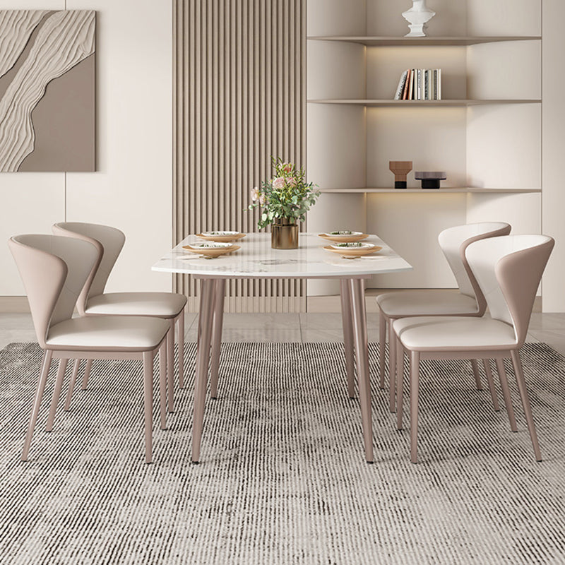 Sintered Stone DiningTable Set 1/5/7 Pieces with Metal Base Kitchen Furniture Set