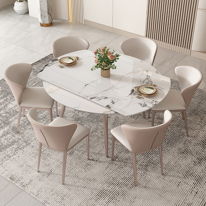 Sintered Stone DiningTable Set 1/5/7 Pieces with Metal Base Kitchen Furniture Set
