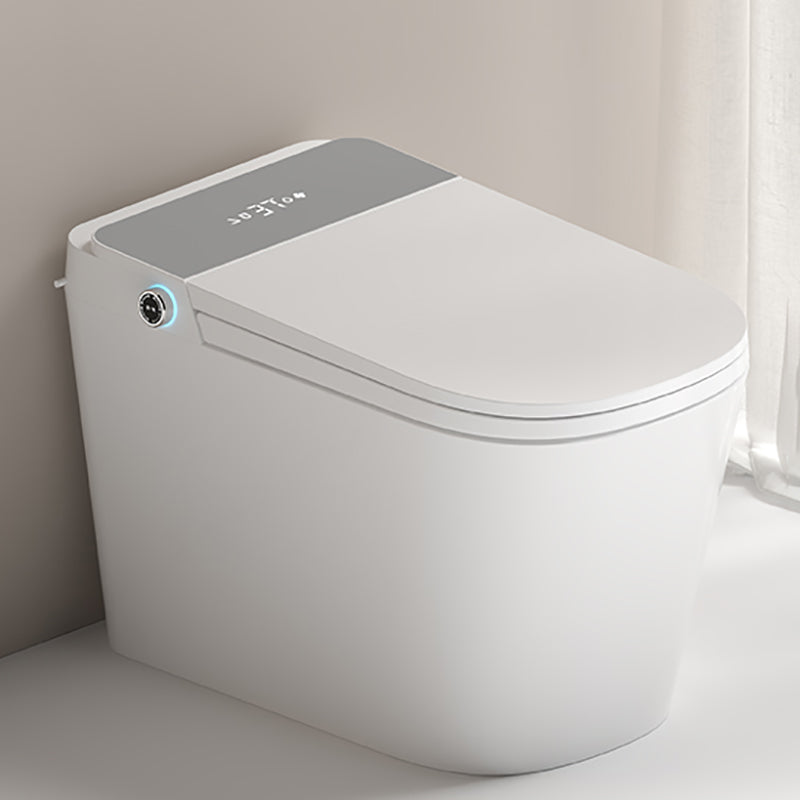 Elongated Floor Mount Bidet Gloss Finish Smart Bidet in White