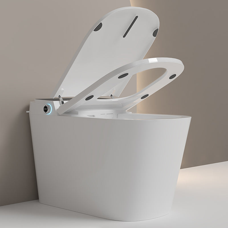 Elongated Floor Mount Bidet Gloss Finish Smart Bidet in White