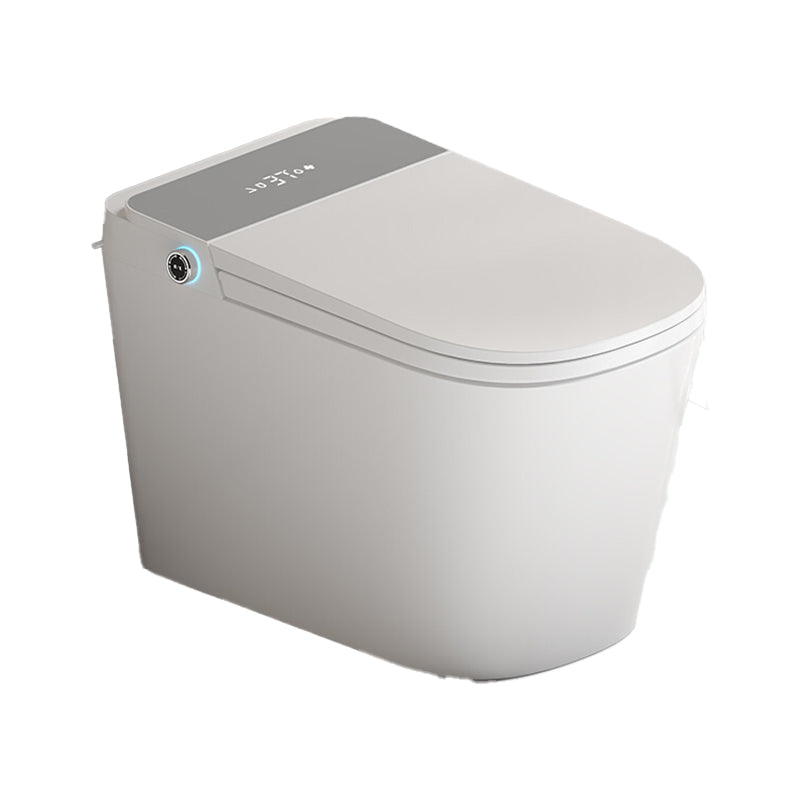 Elongated Floor Mount Bidet Gloss Finish Smart Bidet in White