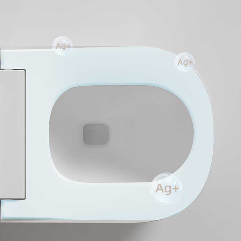 Elongated Floor Mount Bidet Gloss Finish Smart Bidet in White