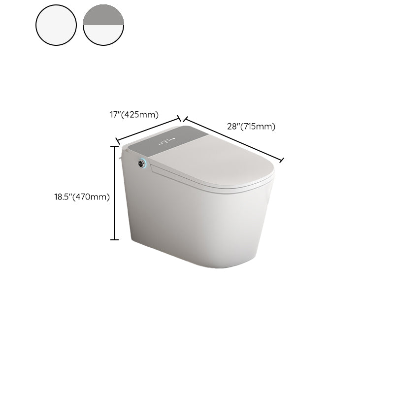 Elongated Floor Mount Bidet Gloss Finish Smart Bidet in White