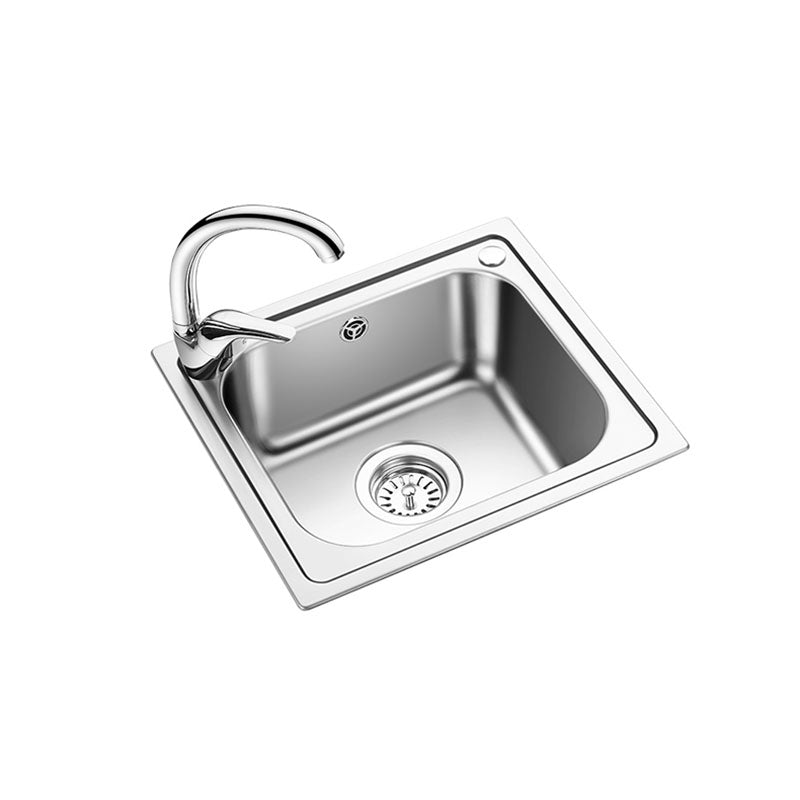 Single Bowl Kitchen Sink Stainless Steel Rectangle Sink with Drain Assembly