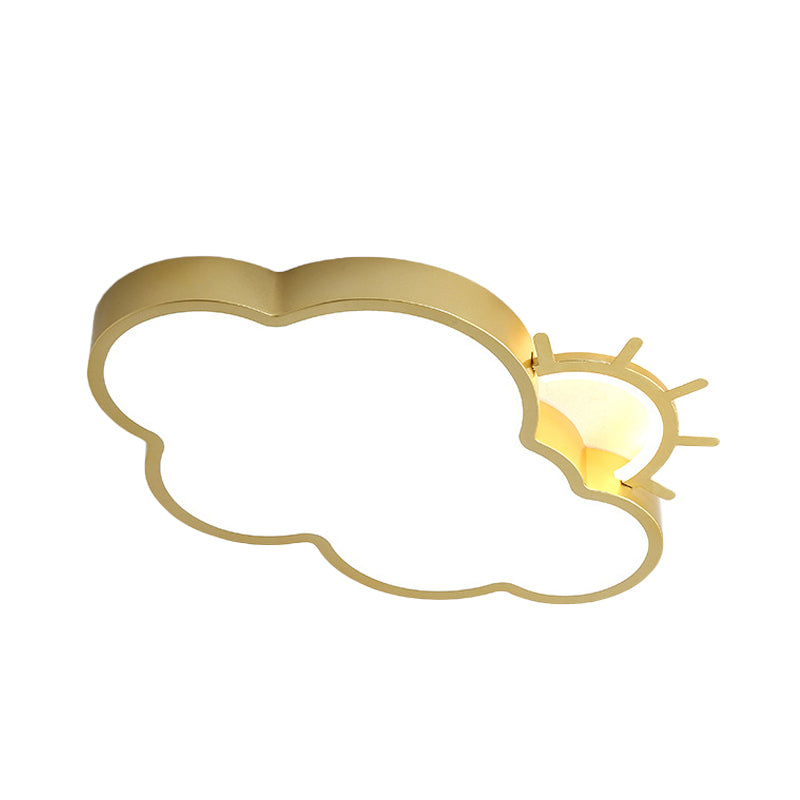 Acrylic Cloud Flush Mount Lamp Minimalist LED Gold Close to Ceiling Light for Bedroom