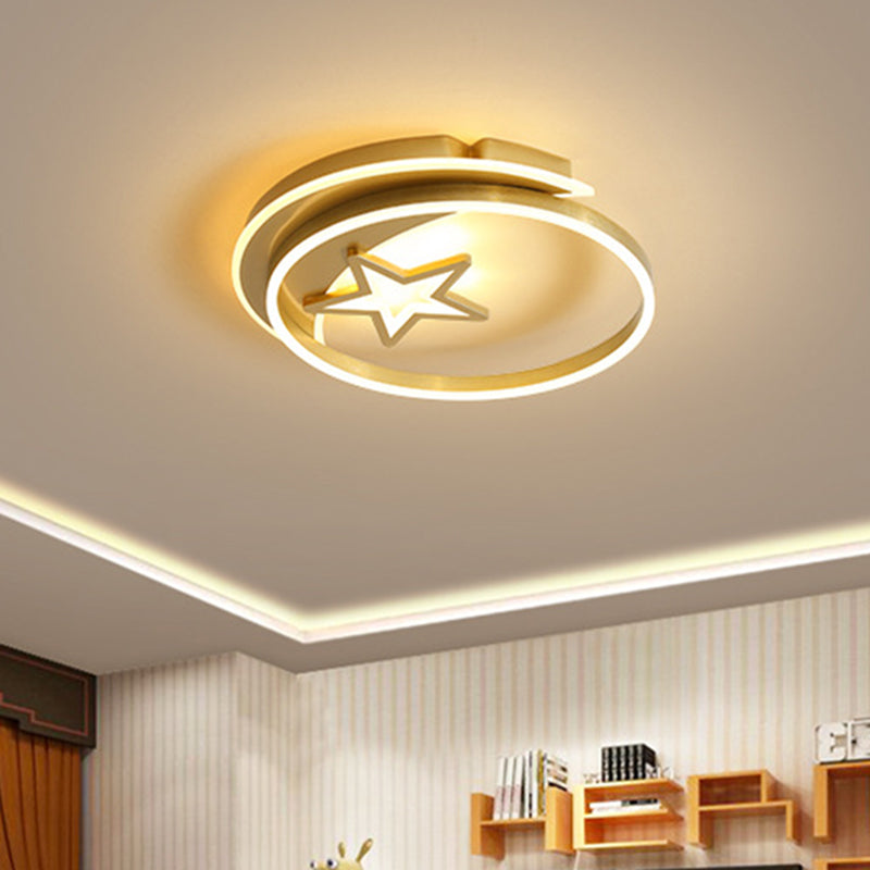 Acryl Star Flushmount Plafond Lamp Nordic Style LED Verlichting in Goud/Koffie voor slaapkamer