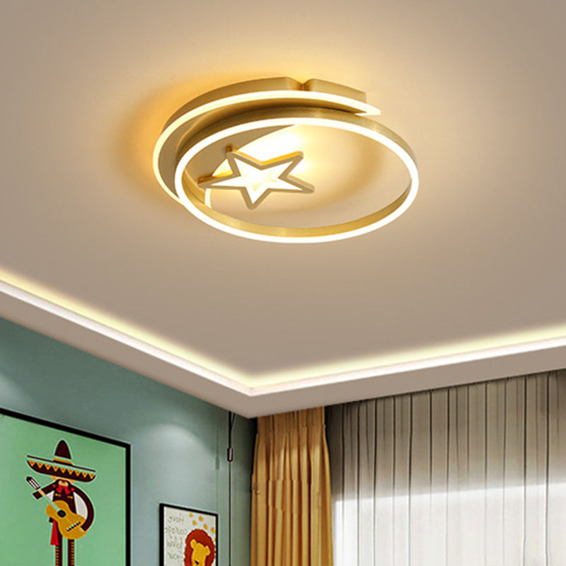 Acryl Star Flushmount Plafond Lamp Nordic Style LED Verlichting in Goud/Koffie voor slaapkamer
