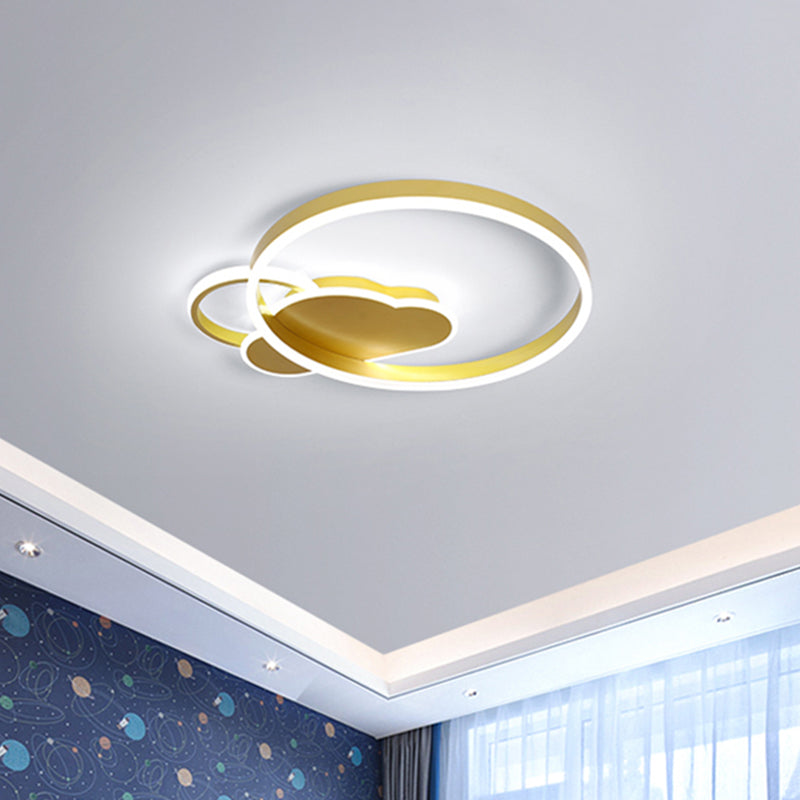LED-Schlafzimmer-Einbauleuchte, kreative goldfarbene Deckeneinbauleuchte mit Wolken-Acrylschirm