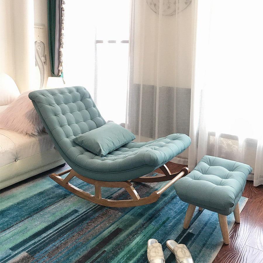 Interior Furniture Relaxing Lazy Sofa Chair Leisure Velvet Fabric Rocking Chair
