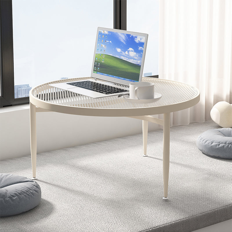 Minimalism 4 Legs Coffee Table Glass Top Coffee Cocktail Table with Shelf