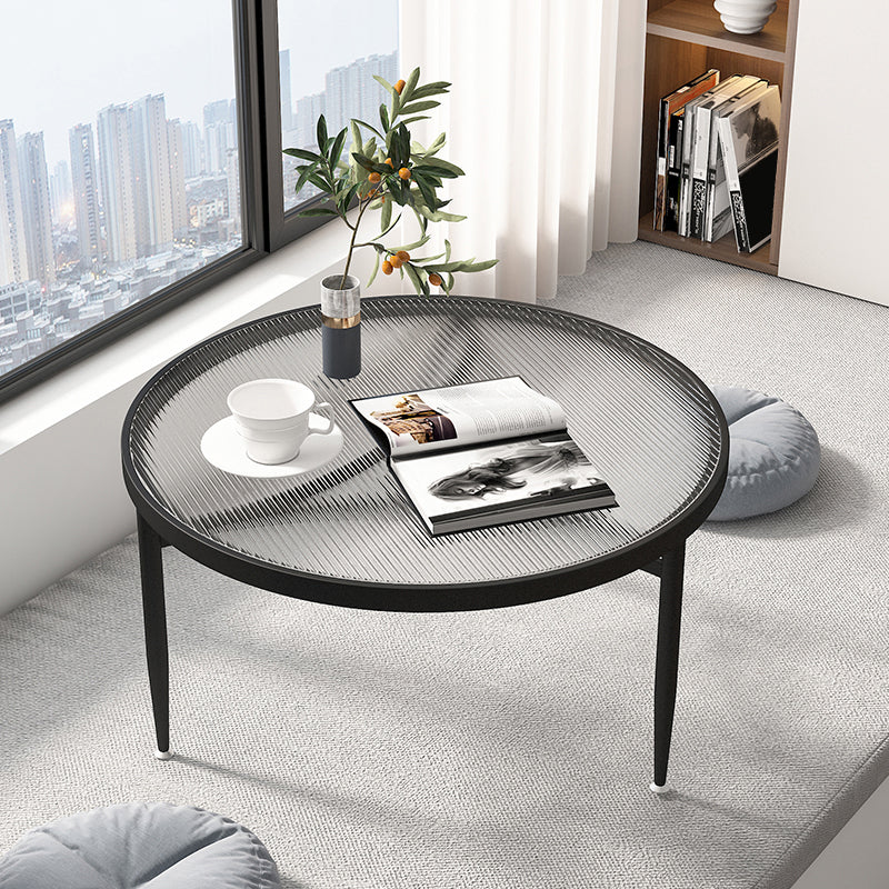 Minimalism 4 Legs Coffee Table Glass Top Coffee Cocktail Table with Shelf