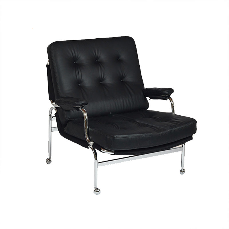 Fixed Back Lounge Chair Water Resistant Side Chair with Metal Legs