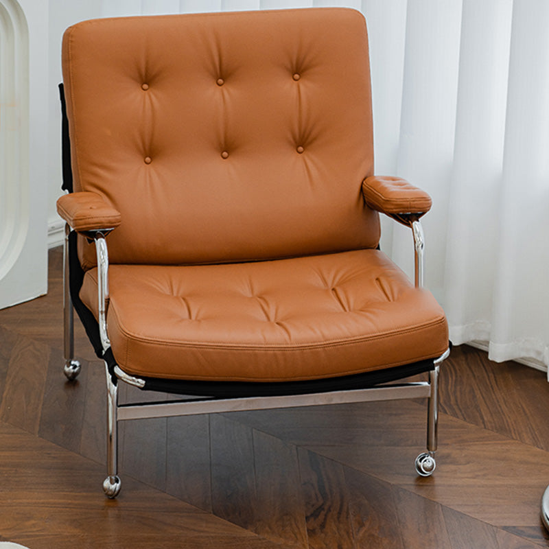 Fixed Back Lounge Chair Water Resistant Side Chair with Metal Legs