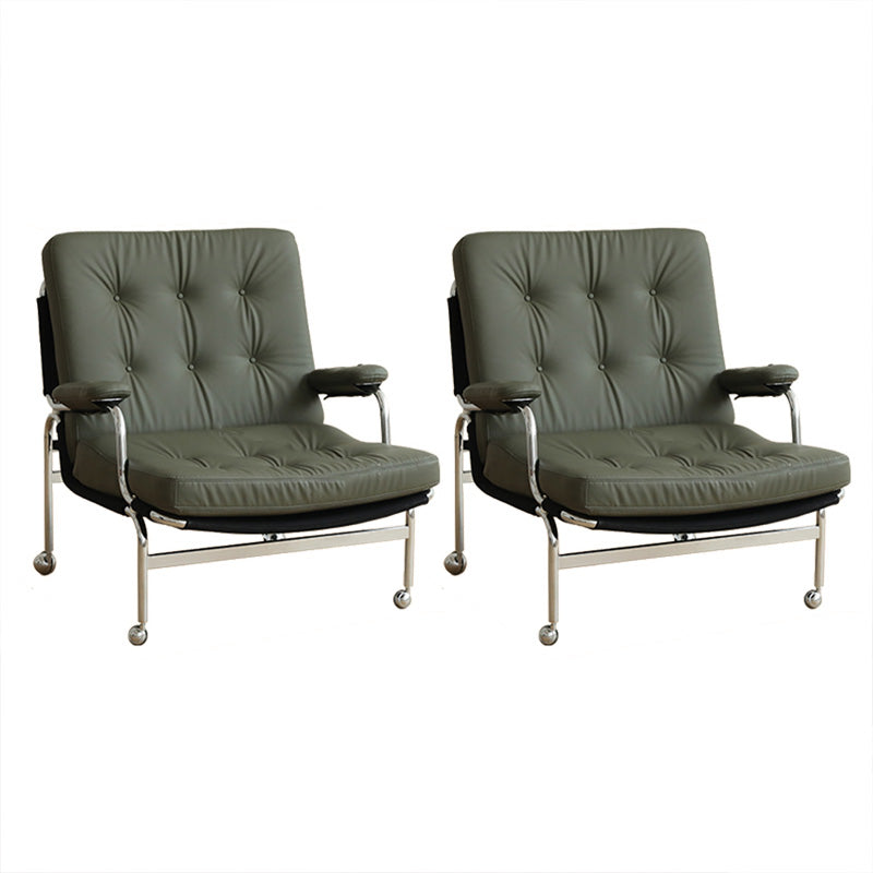 Fixed Back Lounge Chair Water Resistant Side Chair with Metal Legs